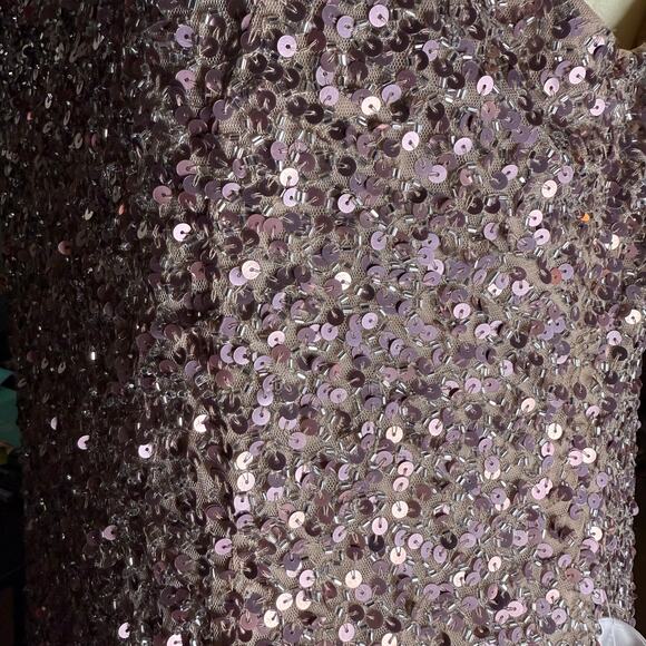 Mac Duggal Rose Gold Fully Sequined Sheath Cocktail Dress, Size 14, NWT - Picture 9 of 13